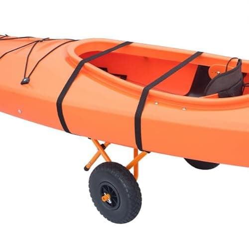 Kayak Cart – 150 Lbs Capacity Canoe Dolly with Airless Tires, Foldable Aluminum Frame, and Carrying Bag for Personal Watercraft by Rad Sportz (Orange) 5