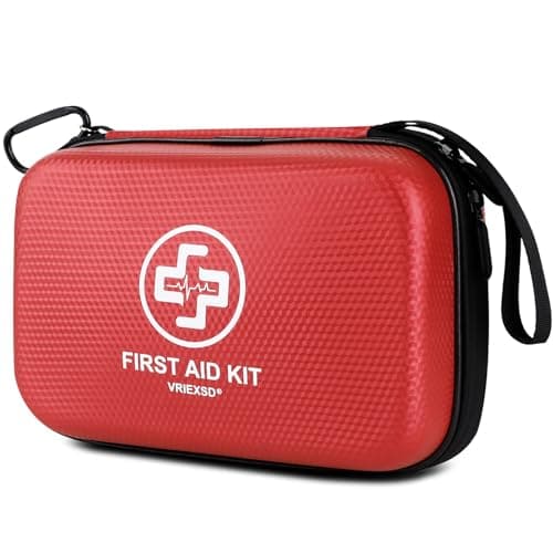 VRIEXSD Premium First Aid Kit, 320 Piece Waterproof Hard Shell Eva First Aid Kit for Home, Camping, Cars, Hiking, Travel, Businesses & Outdoor Emergencies - Emergency Medical Kits (Red)