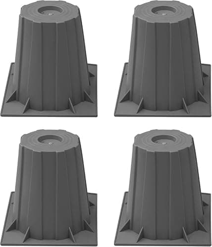 CrawlSpace-DIY Dehumidifier Condensate Pump Risers – 6 Inch Heavy Duty Furniture Risers with Adhesive Pads, 2,000 lb Capacity Each, Gray (4 Pack) for Crawl Space & Basement Equipment