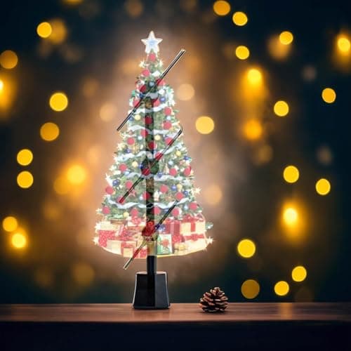 3DHologramFan Projector Holographic Christmas Tree Including Splicing Bracket,3DHologramFan,16.5" Holographic Fan with 224 LED Light Beads for Shop,Bar,Halloween Party Advertising Display 8