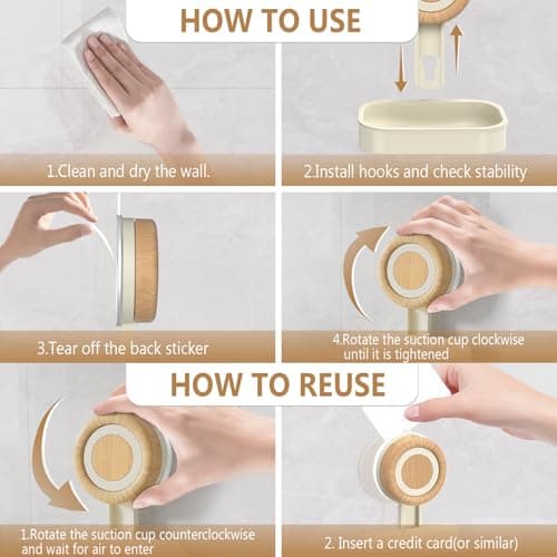 Cinola Double Layer Soap Dish for Shower 2 Pack, Wall Mounted Bar Soap Holder Suction Cup 2 Layer Self Draining Soap Case Sponge Holder for Shower Bathroom, Tub and Kitchen Sink, Drill-Free Tray 5