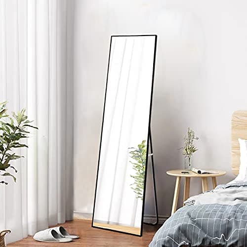 FLYMUHJIA Wall Mirror Full Length Full Body, Floor, Standing Mirror with Aluminum Alloy Thin Frame for Bedroom Living Room, 59” X16” Black 7