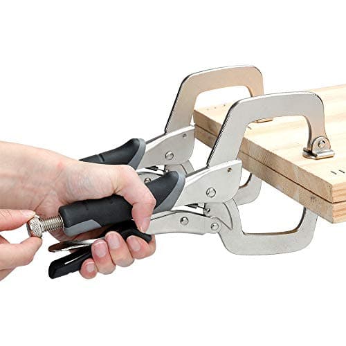 Amazon Basics Adjustable Metal Face Clamps for Woodworking, Welding, or Repairs, 3-inch Jaw Reach, 2-Pack, Black/Silver 7