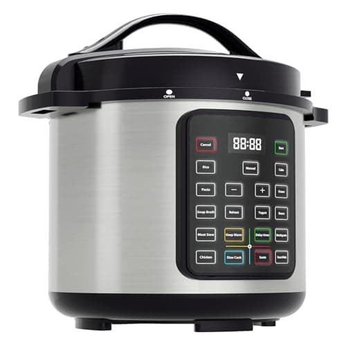 DUMOS 16-in-1 Electric Pressure Cooker 8 QT Stainless Steel Multi Cooker Electric for Pressure, Rice, Steamer, Yogurt Maker, Slow Cook, Black