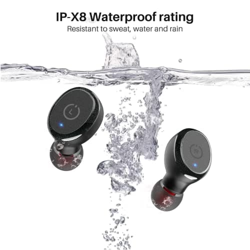 TOZO T10 Bluetooth 5.3 Wireless Earbuds with Wireless Charging Case IPX8 Waterproof Stereo Headphones in Ear Built in Mic Headset Premium Sound with Deep Bass for Sport Black (Renewed) 6
