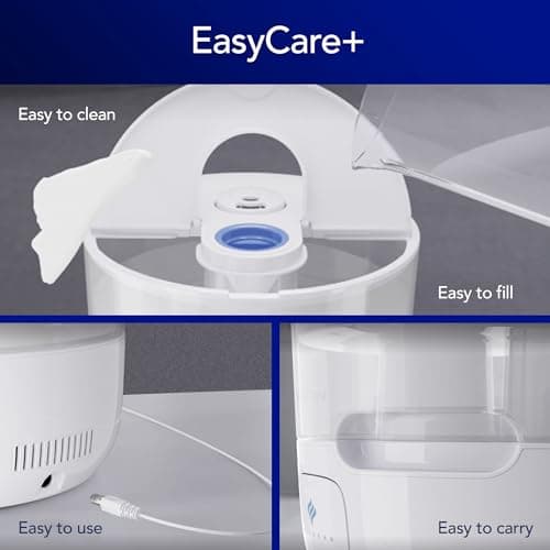 Vicks EasyCare Plus Top Fill Filter-Free Cool Mist Humidifier, Small Room–For Vapors 2 Ways –Works with Vicks VapoPads and VapoSteam, White 6
