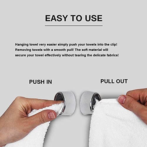 Kitchen Towel Hook Holder, Self Adhesive Wall Dish Towel Hook, Wall Mount Towel Hanger for Bathroom, Wall, Cabinet, Garage, Kitchen and Home - No Drilling Required 5