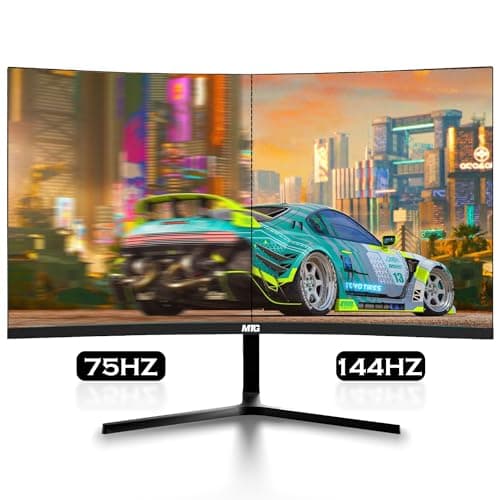 MTG 24-inch Curved Gaming Monitor - Full HD 1080P, Frameless Design, Low Motion Blur, VESA Mount, HDMI/DP/Audio/USB Ports, with RGB Keyboard and Mouse Combo for Home and Office 4