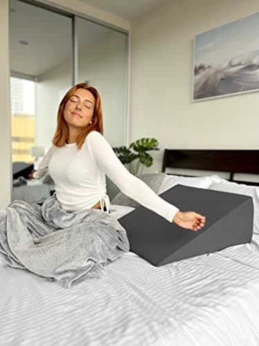 Bamboo Viscose Wedge Pillow Case Cover 24" W x 24" L x 10" H, Moisture-Wicking, Cooling and Breathable Wedge Pillow Cover with Zipper 7