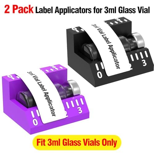 2 Pack Vial Label Applicator for 3ml Vial – Easy & Precise Sticker Alignment Tool for Vial Labeling – Time-Saving Labeling Assistant for Labs & Home Organization (3ml) 2
