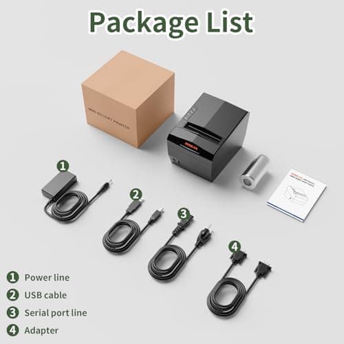 Rongta POS Receipt Printer, 80mm Thermal Printer with USB/Serial/Ethernet and Auto Cutter for Kitchen and Retail Use, Cash Drawer Support for Windows/Mac/Linux (RP327) 7