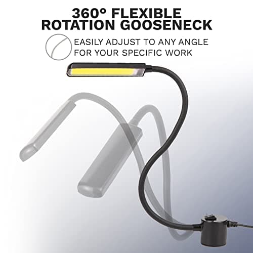 FAJ Magnetic Sewing Machine Light 12-Inches Flexible Gooseneck Arm Multifunctional Worklight, 60 Bright Daylight LEDs for Woodworking, Lathes, Drill Presses, Workbenches 4
