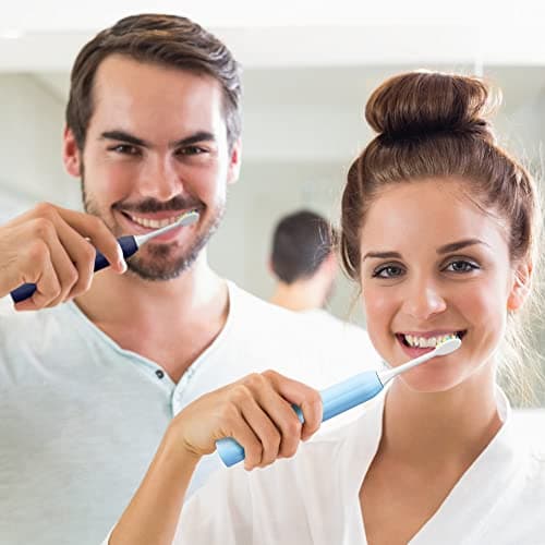 7AM2M Rechargeable Sonic Electric Toothbrush 2 Pack, Soft Toothbrushes for Adults and Kids with 12 Brush Heads, IPX7 One Charge Use for 90 Days, 5 Modes with 2 Minutes Build in Smart Timer 6
