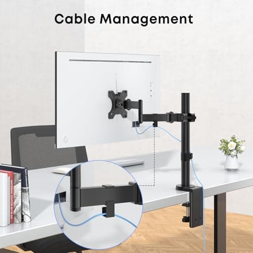 WORLDLIFT Pole Mount Monitor Arm Easy Clamp-on VESA Mount for 17"-32" Screens Supports up to 17.6 lbs Compatible with 75x75 and 100x100 VESA Perfect Solution When Wall or Desk Mounting Isn't Possible 6