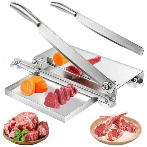 YOUMEHE 20 Inches - Stainless Steel Bone Cutter, 2 Sharp Blades-Replaceable blades, Meat Cutter for Frozen Chicken Fish or Steak, Manual Meat Slicer, Home and Commercial Cooking
