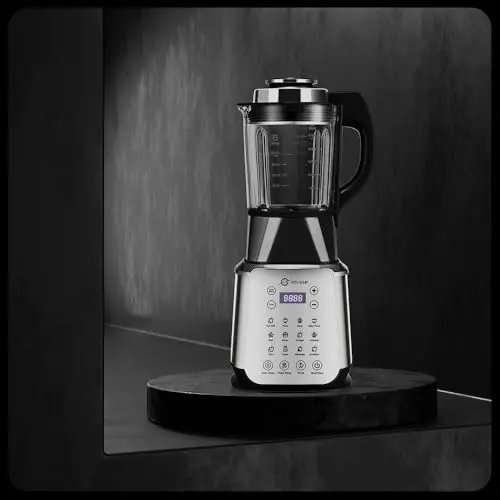 Glass Blenders for Kitchen 59oz, Stainless Steels Professional Blenders 1200W, Countertop Blender Glass Jar Food Processor Combo, 14 Preset Programs+9 Speeds, Soups, Nut Milk, Hot & Cold Blending 8