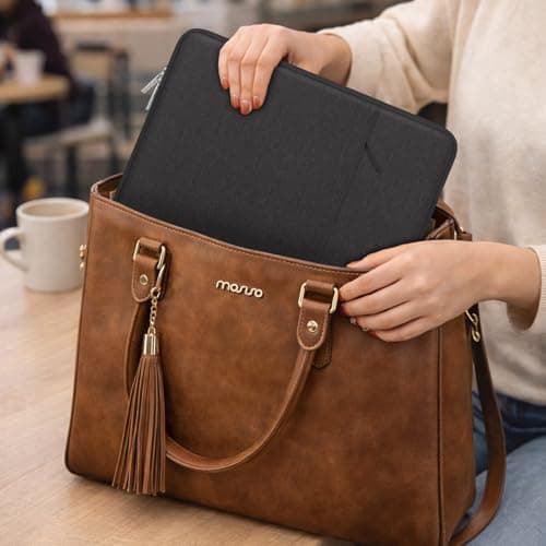 MOSISO Laptop Case 13.3 inch, 13-13.3 inch Laptop Sleeve Compatible with MacBook Air/Pro 13/Pro 14 M5 M4 M3 M2 M1, HP Dell ASUS Lenovo,Polyester Vertical Computer Sleeve Bag with Pocket, Black 6