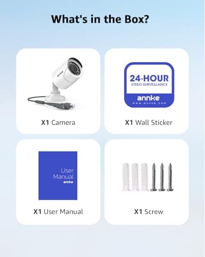 ANNKE 1080p Security Camera 4-in-1 CCTV Bullet Wired Cam, AHD/TVI/CVI/CVBS, Analog Surveillance Video Add–On Cams for Outdoor Use, 100ft Clear B & W Night Vision (Power Adapter BNC Cable Not Included) 9