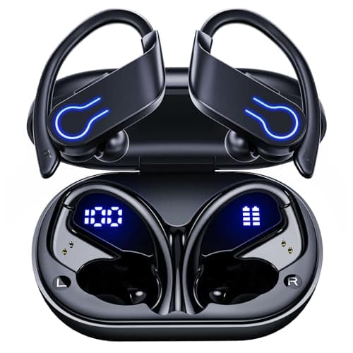 CoolJumper Wireless Bluetooth Earbuds 120H Playtime Bluetooth 5.3 Ear Buds for Sports, Hi-fi Stereo Earphones with LED Display Charging Case, Headphones for Running/Workout Audifonos inalambricos