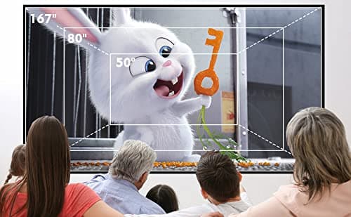 Mini Projector, PVO Portable Projector for Cartoon, Kids Gift, Outdoor Movie Projector, LED Pico Video Projector for Home Theater Projector with HDMI USB Interfaces and Remote Control (YG300 Pro) 6