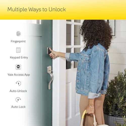 Yale Assure Lock 2 Touch Deadbolt, Black Suede Key-Free Smart Entry Door Lock with Wi-Fi Connected Touchscreen Keypad and Fingerprint Scanner for Code Entry and Remote Access, YRD450-F-WF1-BSP 6