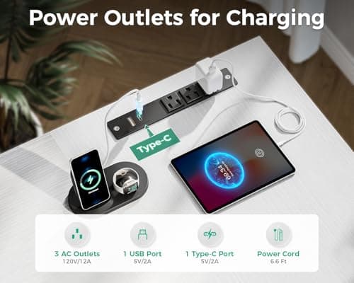 Coleshome L Shaped Computer Desk with 6 Drawers & Power Outlet, 55 Inch Corner Desk with Reversible Storage Shelf & File Drawer, Home Office Desk, White 5