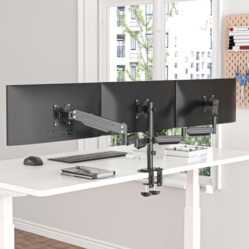 suptek Triple Monitor Mount for Most 17 to 32 inch Screens,Gas Springs Adjustment Triple Monitor Desk Mount Stand with Clamp & Grommet Kit,Black(MD8003) 6