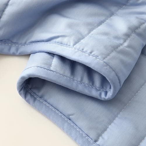 Baloo Weighted Blanket for Kids and Adults (Indigo - 9lbs 40"x60" - Mini Size) | Cooling & 100% Cotton Material | Machine Washable & Dryer Safe | with Glass Microbead Fill