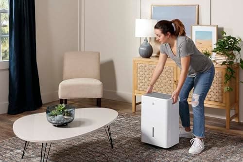 GE Energy Star Portable Dehumidifier for Basement, Bedroom, Bathroom, Closet or Small Rooms up to 1500 Sq Ft, 22 Pint with Removable Bucket and Continuous Drain Connect for Auto or Manual Drainage 5