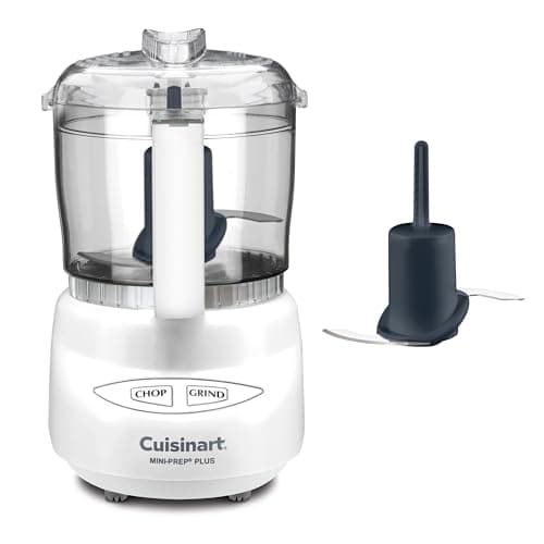 Cuisinart Mini-Prep Plus Food Processor, 24-Ounce Mini Food Processor to Chop Herbs, Vegetables, and Hard Cheese, 24-Ounce Work Bowl, Reversible Stainless Steel Blade, DLC-2A, White