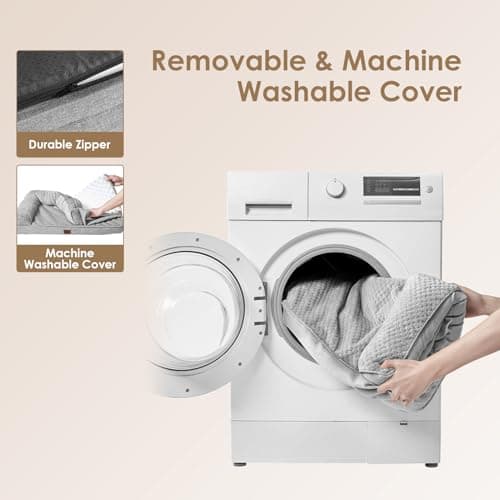 EHEYCIGA Orthopedic Dog Bed Medium Size Dogs, Memory Foam Dog Bed with Washable Removable Cover, Waterproof Pet Sofa Couch for Crate with Nonskid Bottom, 30x20x6, Grey 6