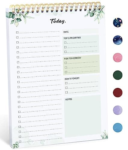 Taja To Do List Notepad - To Do List Notebook for Work with 52 Sheets, 9.8" x 6.5", Undated Daily Planner Perfect for Daily Tasks and Goal Setting, Notepad Suitable for Office, Home & School - Nature