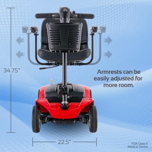 Rascal Venture 4-Wheel Portable Mobility Scooter for Travel, Easy Disassembly, Compact Design, 300 lb Capacity, Battery Included 9