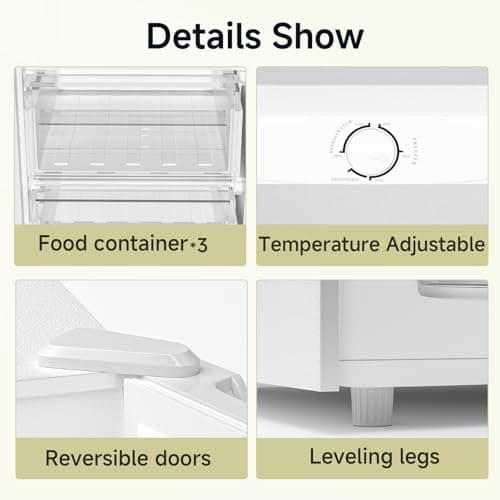 BANGSON Upright Freezer, 7.0 Cu.ft Stand Up Freezer, Convertible Upright Freezer/Refrigerator, Single Door for Kitchen,Garage, Office, Apartment, White 5