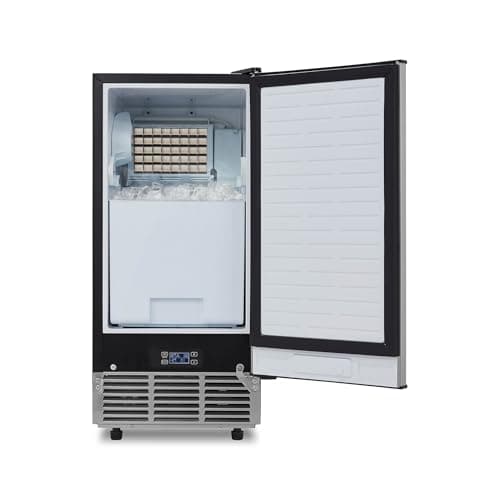 Newair 15" Commercial Nugget Ice Maker | Freestanding or Built-in Under Counter Ice Maker with 80 lbs/Day Production | for Home Bar, Kitchen & Restaurant Use | Stainless Steel 22