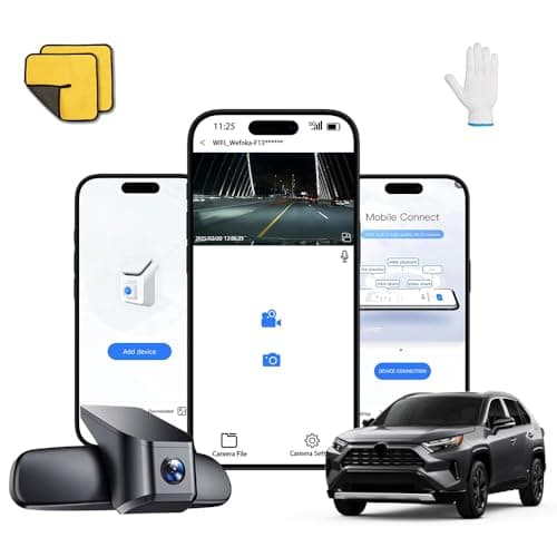 Wefoka OEM Style Front 4K Dash Cam for Toyota RAV4 LE Limited SE Adventure XLE XSE(Model B, Has Vent Hole), Build-in WiFi, GPS & App, Dual Loop Recording, G-Sensor & 128GB Card