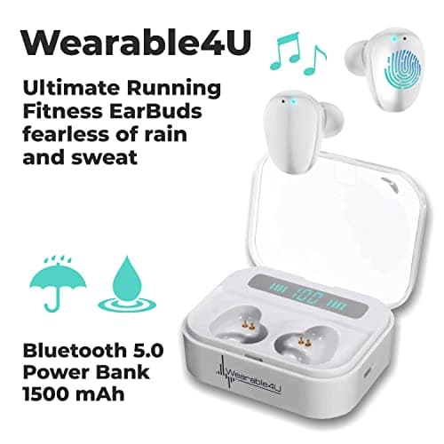 Wearable4U Garmin Forerunner 265S Music GPS Running 42 mm Smartwatch, Whitestone with AMOLED 1.1in Touchscreen Display White Earbuds Bundle 6