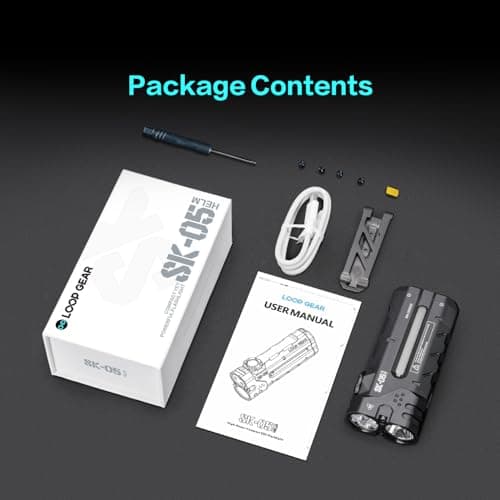 LOOP GEAR SK05 2850 LM Rechargeable Flashlight with 6000mAh Power Bank, IP68 Waterproof EDC Flashlight, Magnetic Camping Light with Flood/Spot/RGB Sidelight for Outdoor Hiking Emergency Survival Gear 9