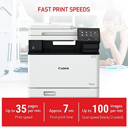 Canon imageCLASS MF753Cdw - Wireless Duplex Color Laser Printer, All-in-One with Scanner, Copier, Fax, Auto Document Feeder, Mobile Ready, 3 Year Limited Warranty, 35 PPM, White 5