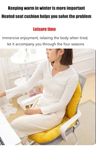 Heating pad, Plug-in Heating seat Cushion, Office Chair Cushion,Thick seat Heater, Suitable for Office Chairs, Rocking Chairs, Computer Chairs (Pink, Grid) 7