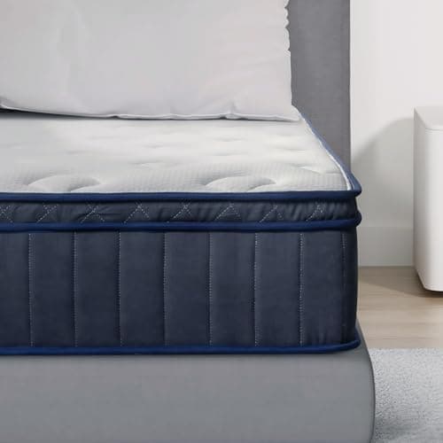 REGOSS 12 Inch Queen Size Mattress, Hybrid Queen Mattresses with Plush Foam, Individual Pocket Coils, Medium Soft, Motion Isolation for Pressure Relief,Mattress in Box
