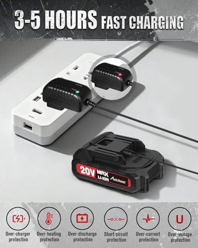 AVID POWER Brushless Power Drill Set, 20V Cordless Drill Driver Kit with 2.0Ah Battery and Charger, 3/8-Inch Metal Chuck, 355 In-lbs Torque, 2-Variable Speed, 26 Position and 22pcs Accessories 9