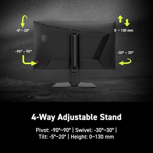 msi MAG 275UPD E14 27-inch 3840 x 2160 (UHD) Gaming Monitor, 288Hz, Adaptive-Sync, HDMI, DisplayPort, VESA Mountable, Tilt, Height Adjustable, Speaker, 1ms, Black 7