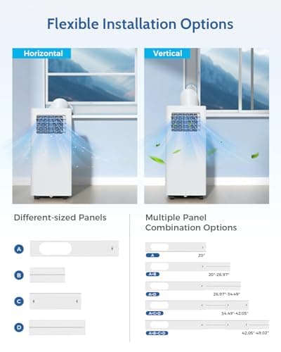 Feelfunn 8,000 BTU Portable Air Conditioner - 3-in-1 Portable AC Unit for Rooms Up to 350 Sq. Ft., with Remote Control, Cooling, Dehumidifier & Fan Modes, AC Unit for Bedroom, Office, Apartment 5