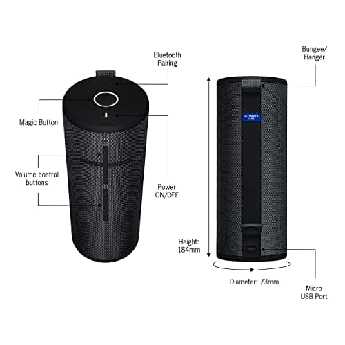 Ultimate Ears Boom 3 Wireless Bluetooth Speaker, Bold Sound + Deep Bass, Bluetooth, Magic Button, Waterproof, 15 Hours Battery, Range of 150 ft, Night Black 10