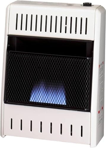 ProCom ML100TBA-B Ventless Propane Gas Blue Flame Space Heater with Thermostat Control for Home and Office Use, 10000 BTU, Heats Up to 500 Sq. Ft., Includes Wall Mount and Base Feet, White 7