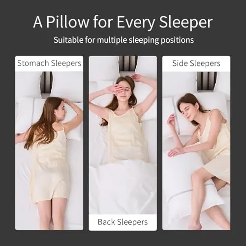 MUFEW Bed Pillows Standard Size Set of 2, Firm Hotel Pillows for Sleeping, Cooling Pillows for Side & Back Sleepers, Down Alternative Filling, 20 x 26 Inches 7