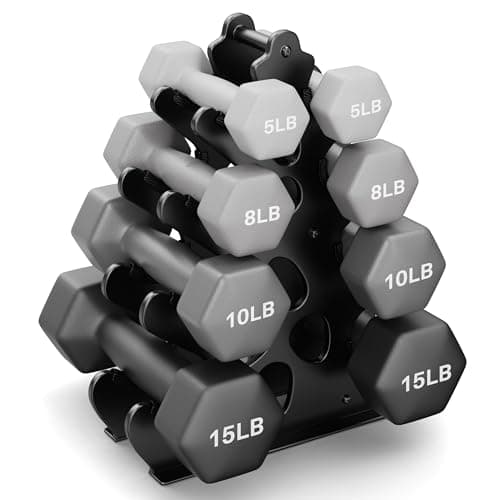 Dumbbell Rack Stand, (Dumbbells Not Included) with Protective Edge Rubber Covers for Home Gym, Compact A-Frame Design Weight Rack with Handle