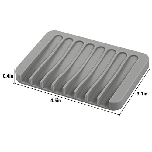 3PCS Self Draining Soap Holder, Premium Silicone Soap Dish, Soap Saver for Shower, Bathroom, Kitchen, Bath Tub, Sponges, Keep Soaps Bars Dry Clean, Easy Clean, Extend Soaps Life 7