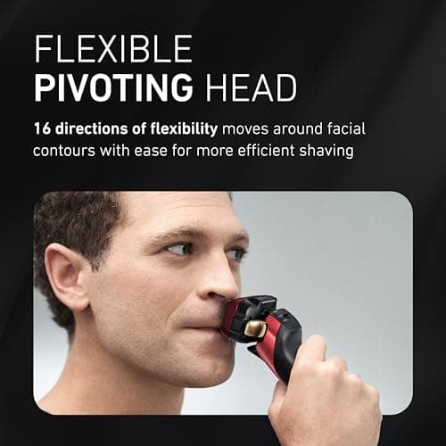 Panasonic ARC5 Electric Razor for Men Face, Wet & Dry Shavers for Men with Foil Shaver, Pop-up Trimmer, Ultra-Fast 5-Blade, Smart Shave Sensor, 16D Flexible Pivoting Head - ES-ALV6HR (Red) 6
